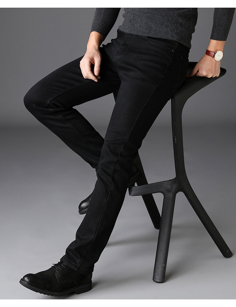 Slim Straight Black Jeans For Men