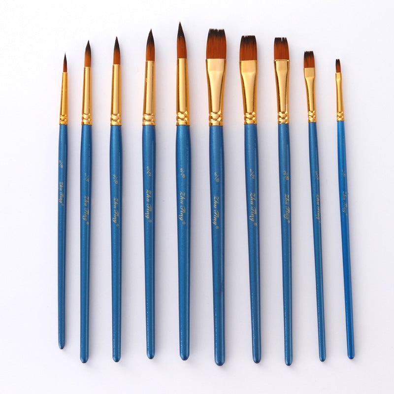 5Pearly Blue Nylon Wool Watercolor Brushes