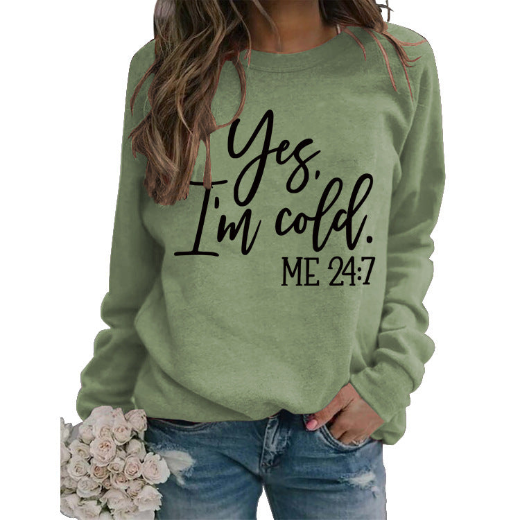 Loose Casual Letters Round Neck Print Women's Sweatshirt