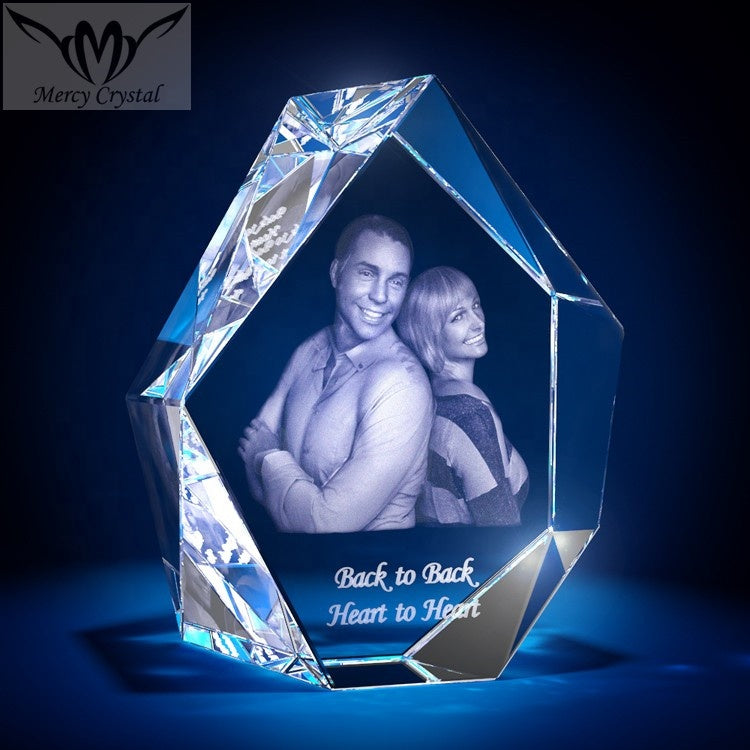 crystal  photo custom  laser engraving crystal sphere