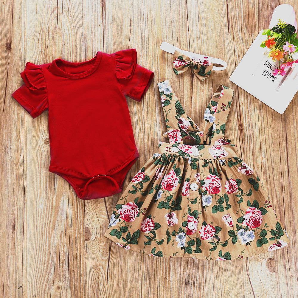 Girl Floral Floral Skirt Set