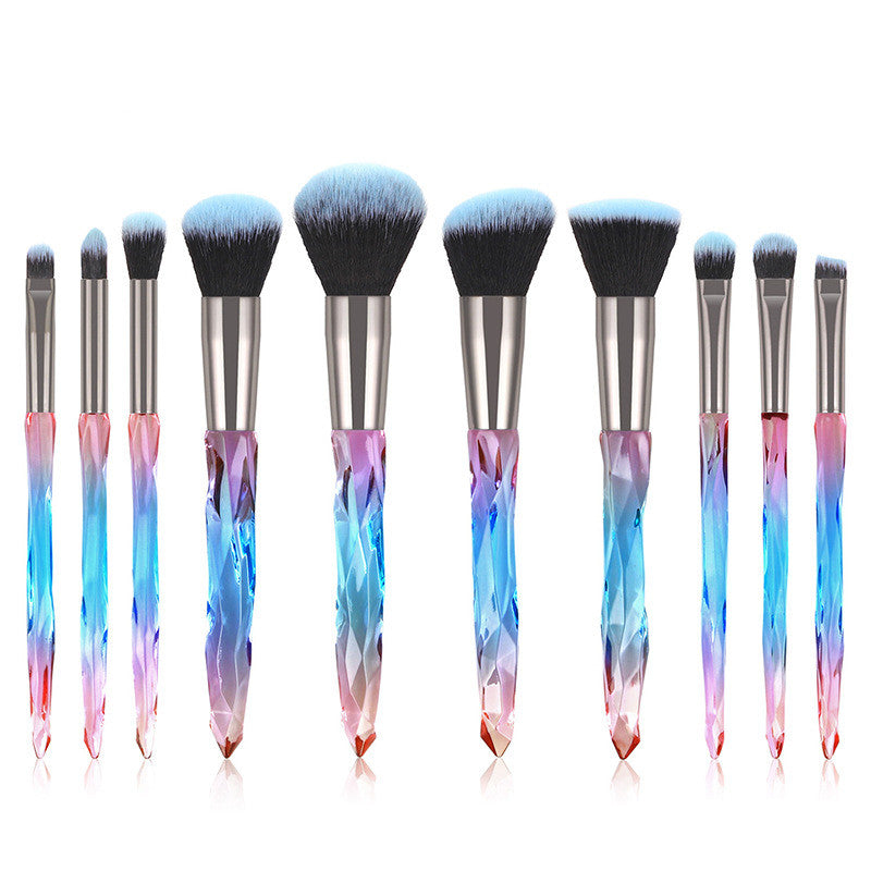 10 Crystal makeup brushes with diamond handle