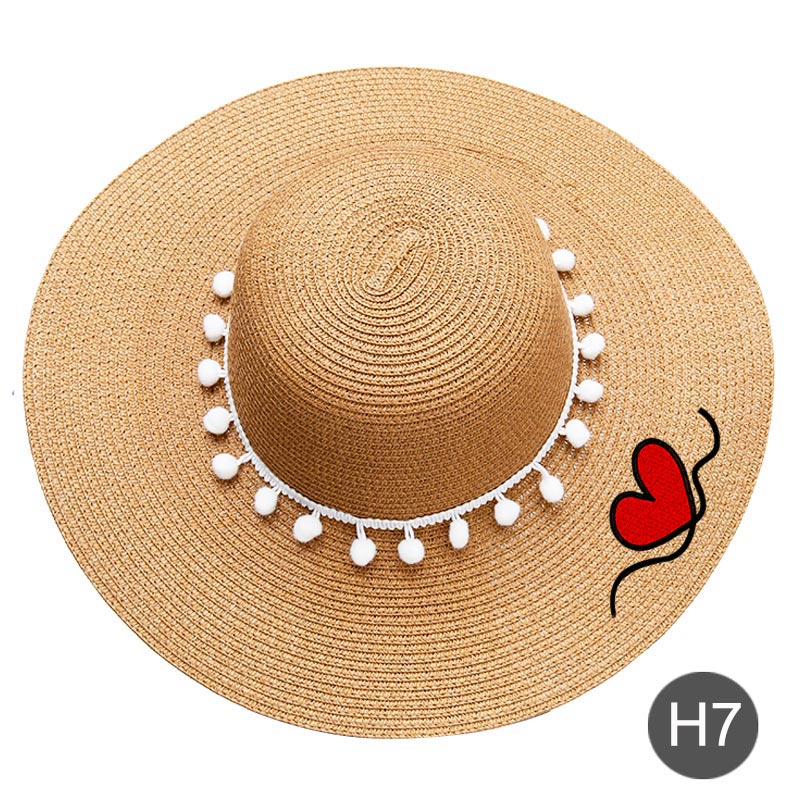 Fashion Personalized Custom Embroidery Beach Hat Your Name Text Logo Women Sun Hat Palm Straw Hat