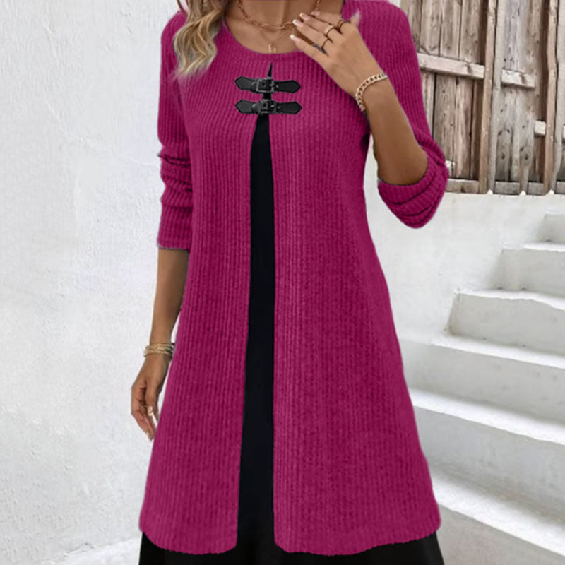 Two-piece Suit Button Slim Fit Dress Sweater for Womens