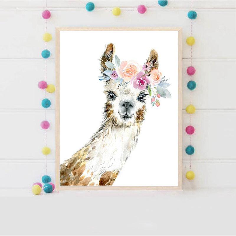 Modern Animal Alpaca Ins Print Poster Print Bedroom Decor