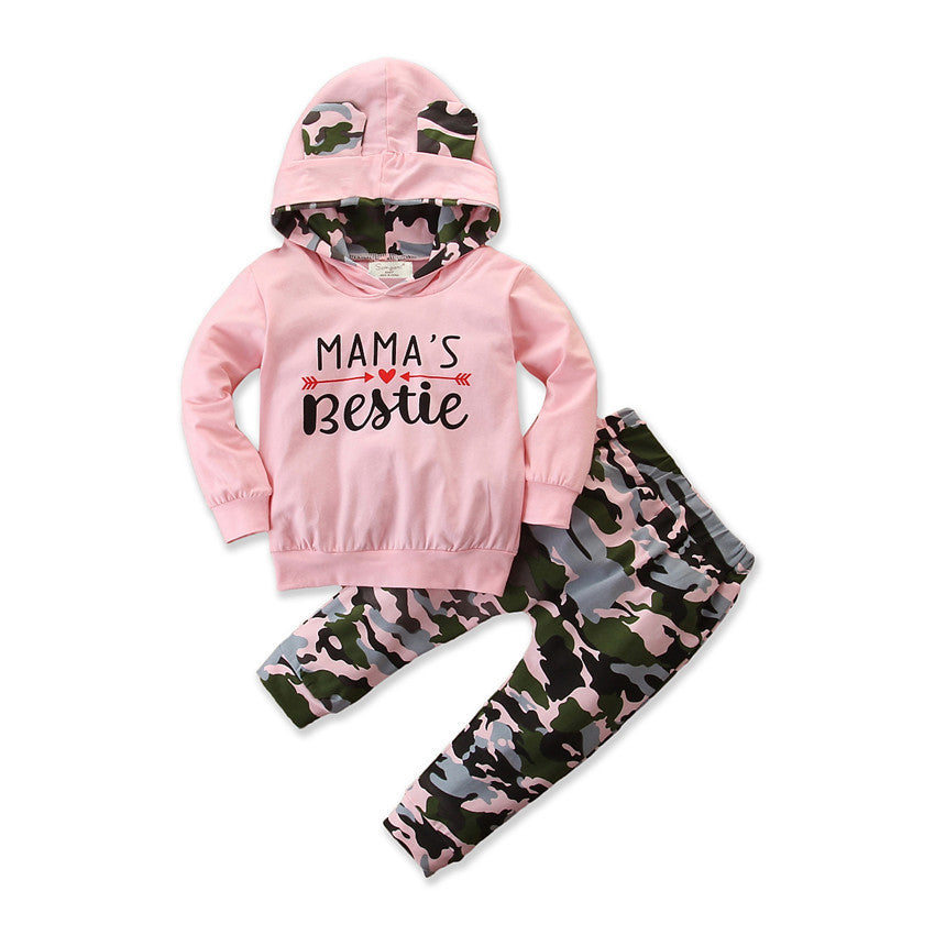 Girls Hooded Sweater Small Suit 2 Piece Set