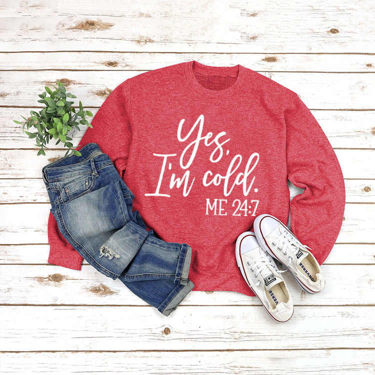 Loose Casual Letters Round Neck Print Women's Sweatshirt