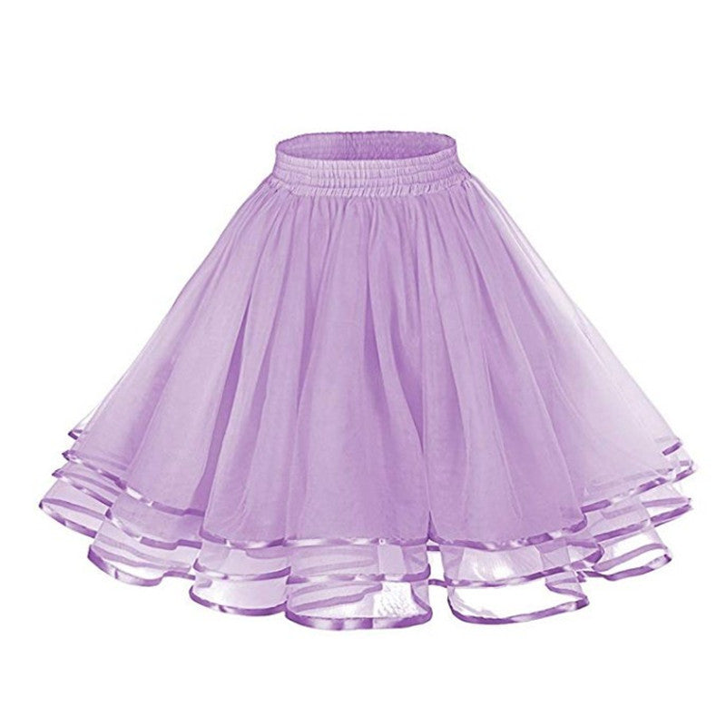 Crinoline Boneless Soft Veil Daily Soft Girl Skirt Three-layer Ribbon Grenadine Skirt