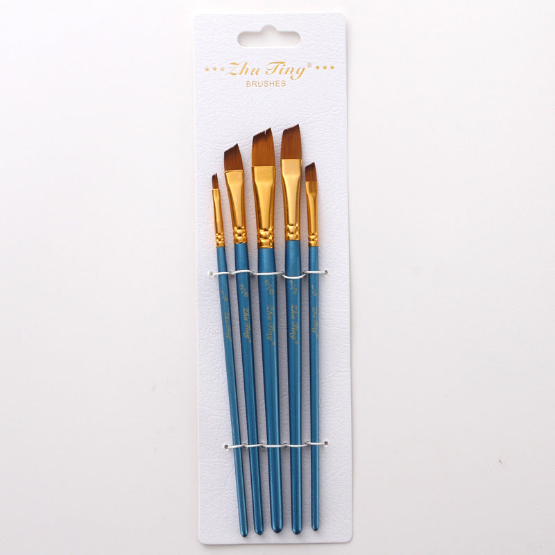 5Pearly Blue Nylon Wool Watercolor Brushes