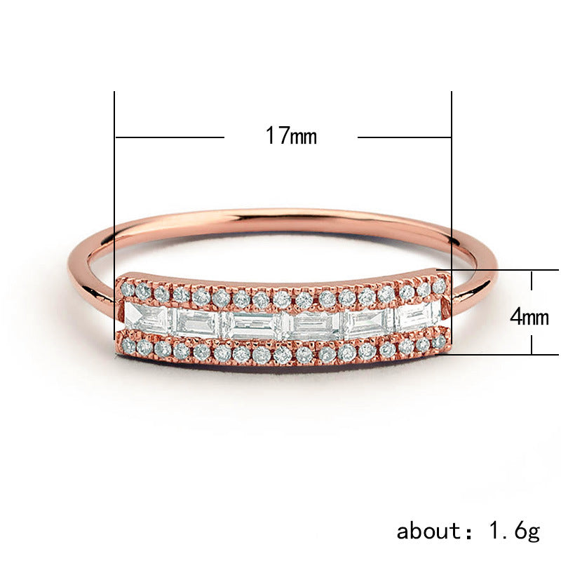 Fashion delicate men's and women's rings Zircon copper ring birthday gift anniversary jewelry