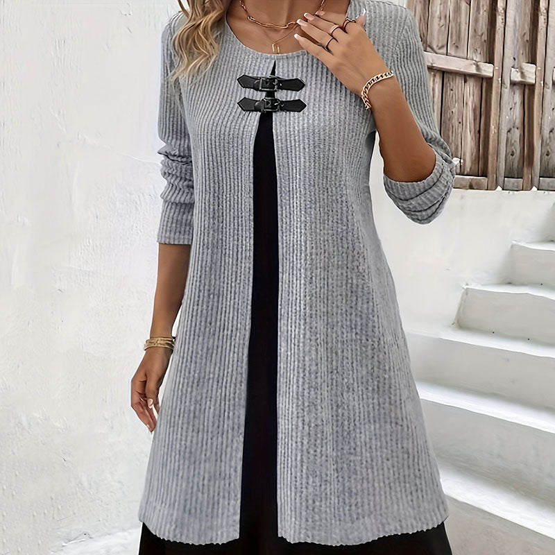 Two-piece Suit Button Slim Fit Dress Sweater for Womens