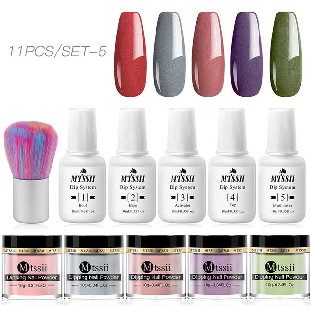 Mtssii 10g Dipping Nail Powder Set Matte Nail Glitter Dippin