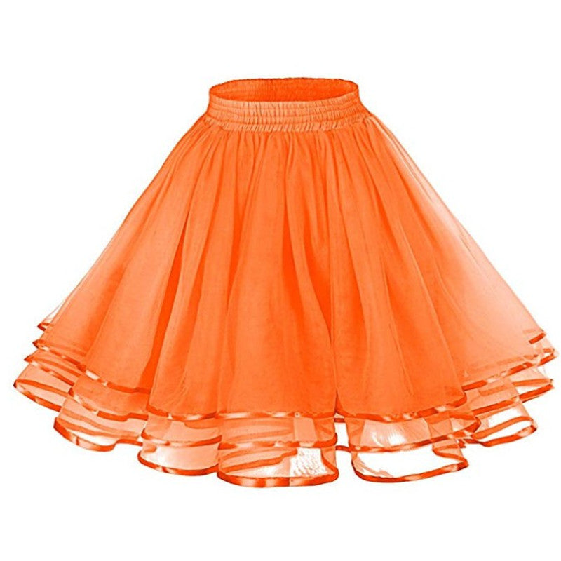 Crinoline Boneless Soft Veil Daily Soft Girl Skirt Three-layer Ribbon Grenadine Skirt