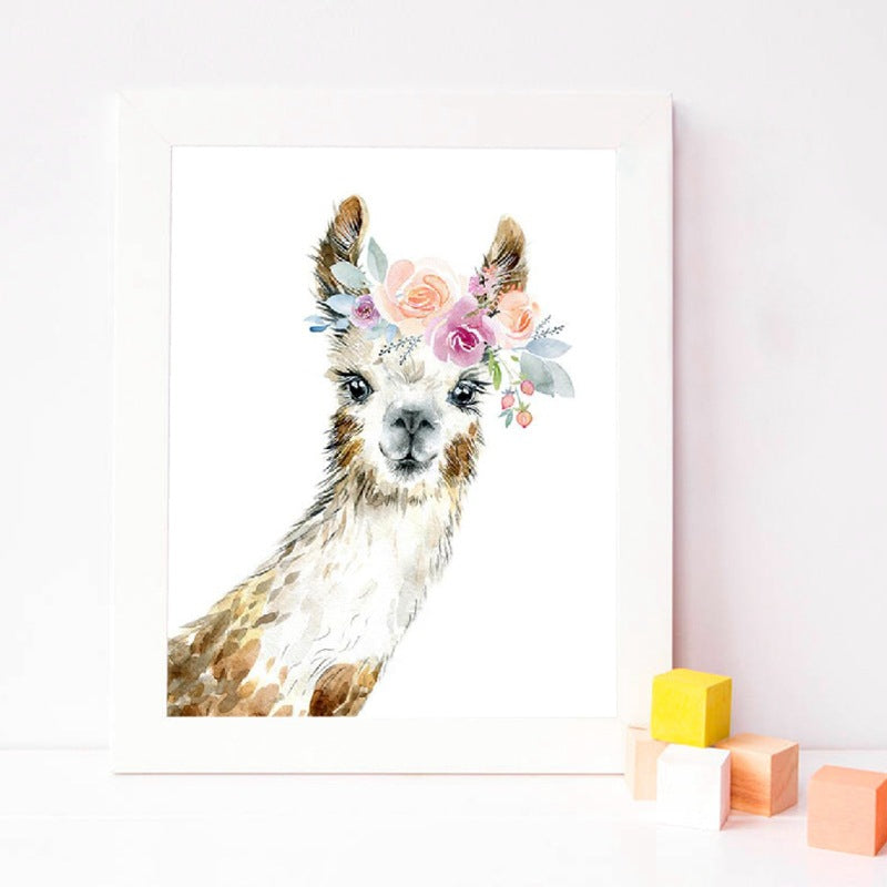 Modern Animal Alpaca Ins Print Poster Print Bedroom Decor