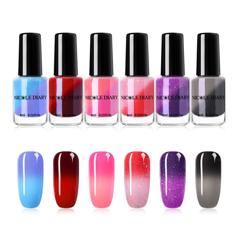 Temperature-change peelable nail polish