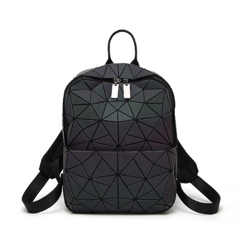 2021 Luminous Women Backpacks Fashion Girl Daily Backpack Women's Package Geometry Sequins Folding Bags Mini Bag School Bagpack