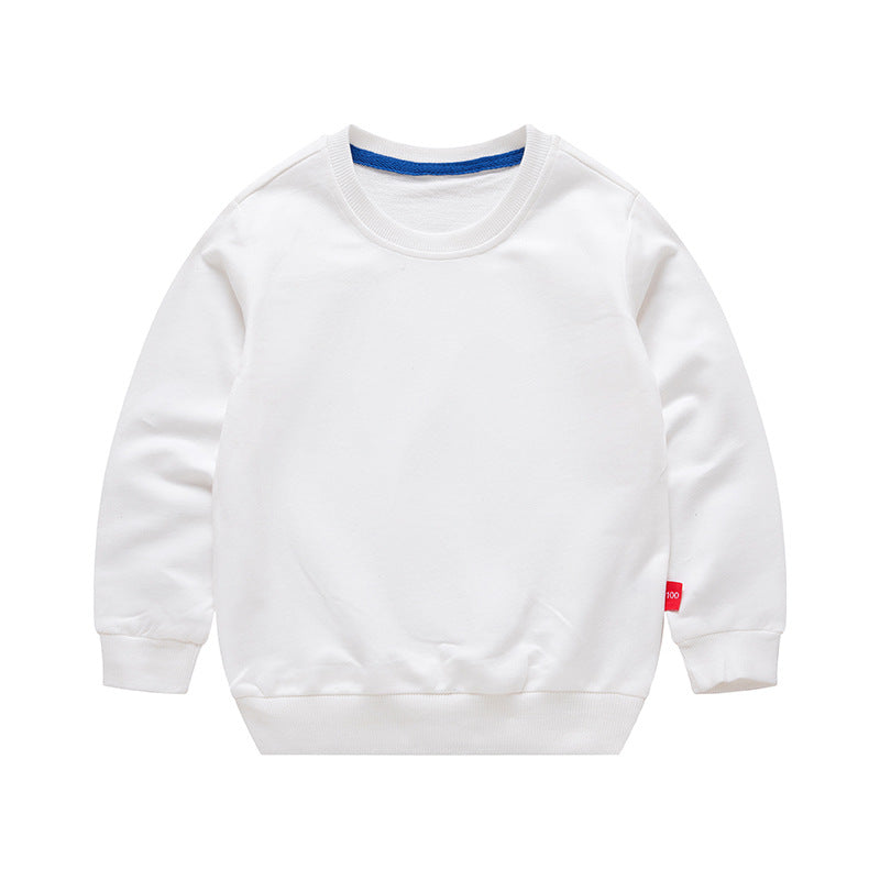 Boys Korean Round Neck Solid Color Loose Long Sleeve Pullover