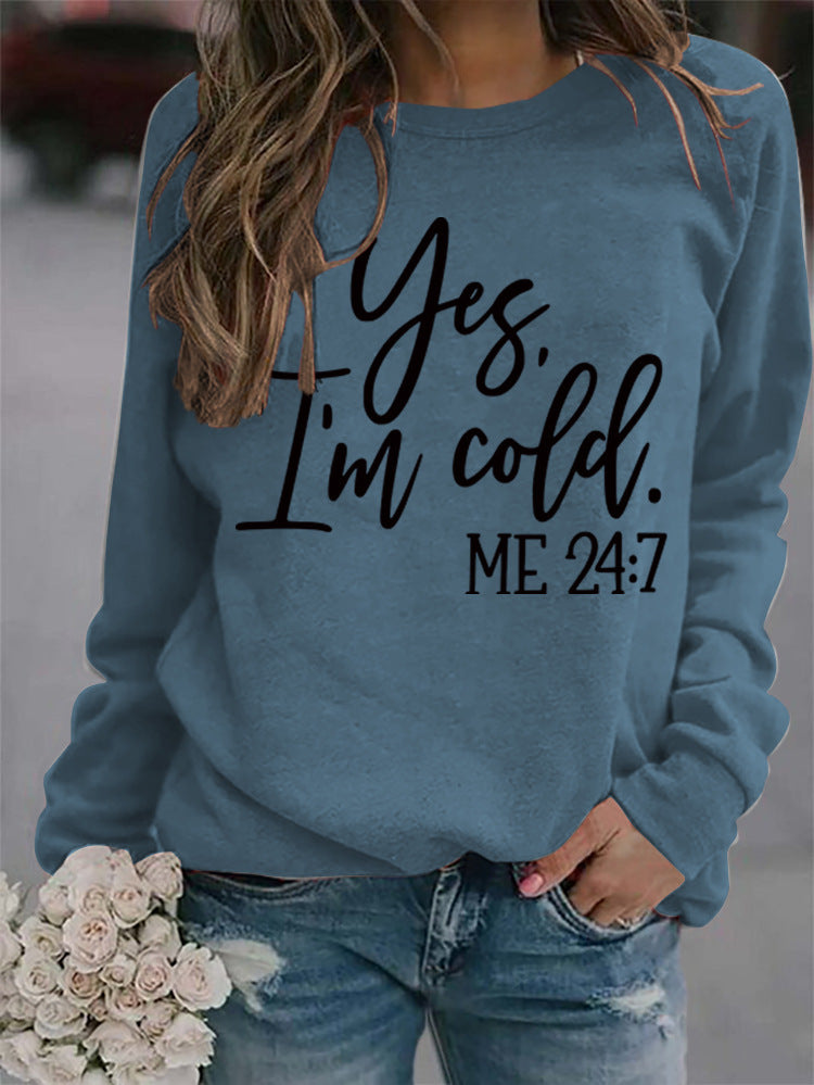 Loose Casual Letters Round Neck Print Women's Sweatshirt