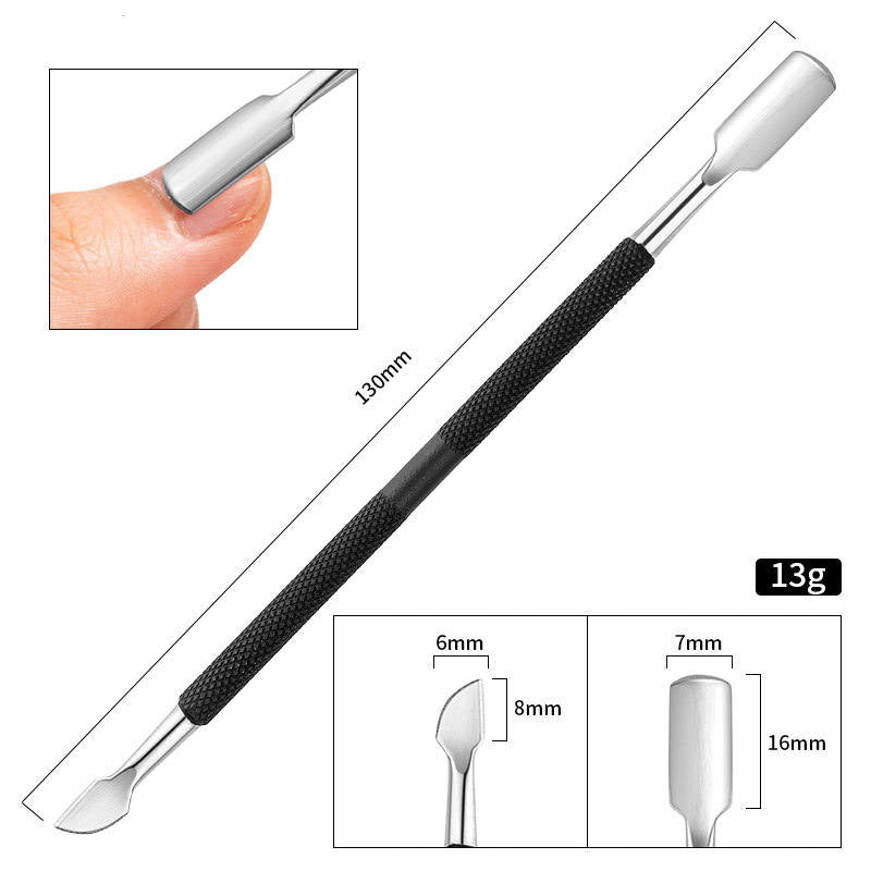 Nail Art Steel Push Dead Skin Push Stainless Steel Double-head Nail Remover Color Titanium Nail File