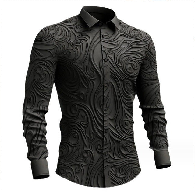 Totem Retro Gothic Long Sleeve Shirt For Men