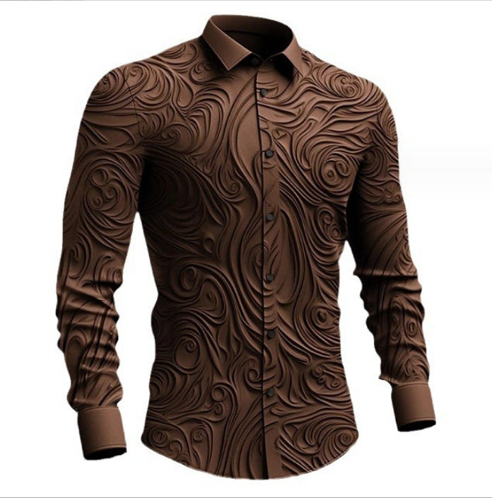 Totem Retro Gothic Long Sleeve Shirt For Men