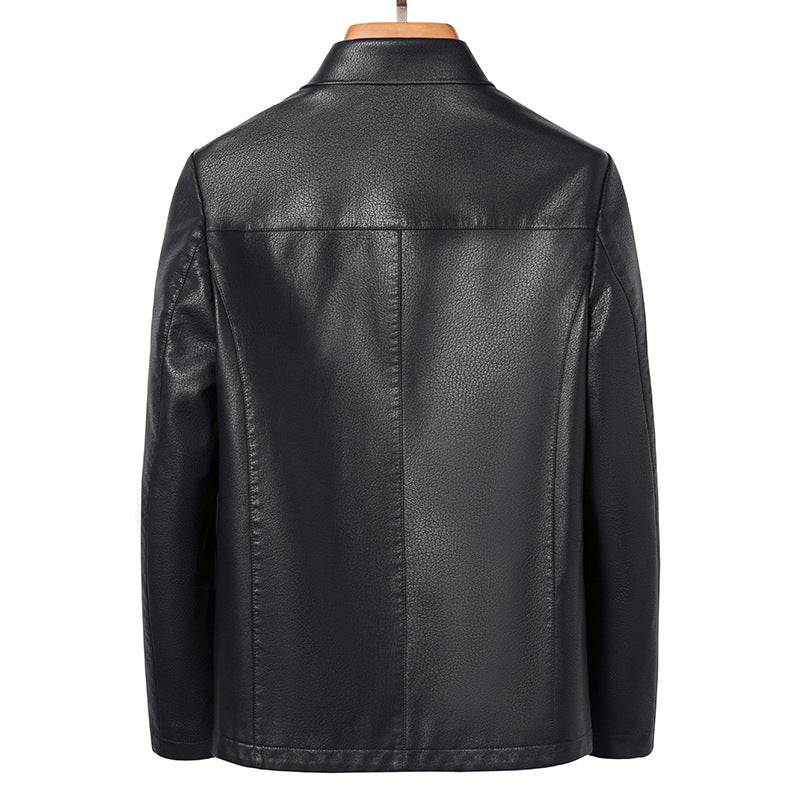 Lapel Ecological Real Leather Cloth Jacket For Men