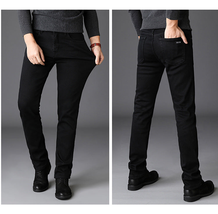 Slim Straight Black Jeans For Men