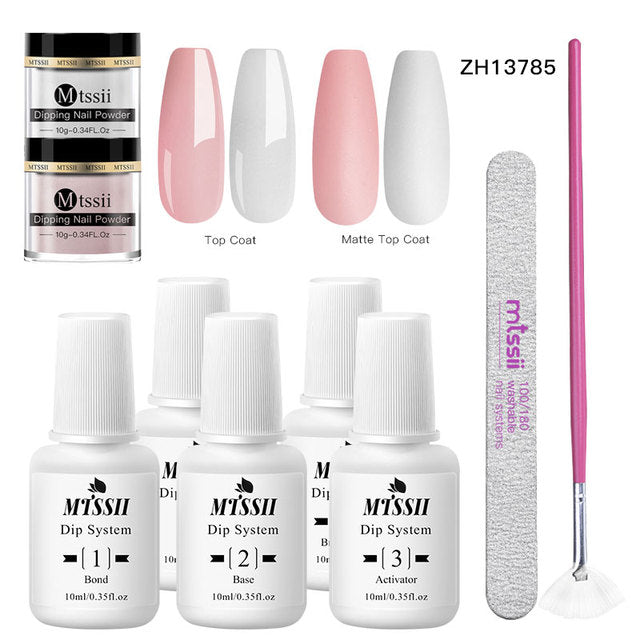 Mtssii 10g Dipping Nail Powder Set Matte Nail Glitter Dippin