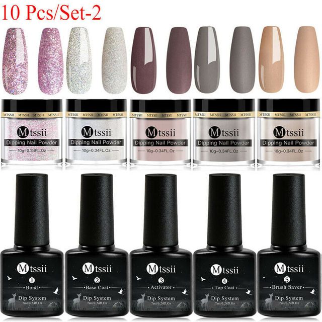 Mtssii 10g Dipping Nail Powder Set Matte Nail Glitter Dippin