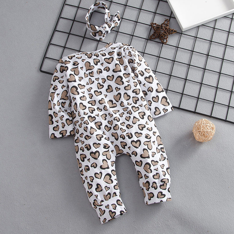 Baby Rompers Leopard Print Trendy Long Sleeve Rompers