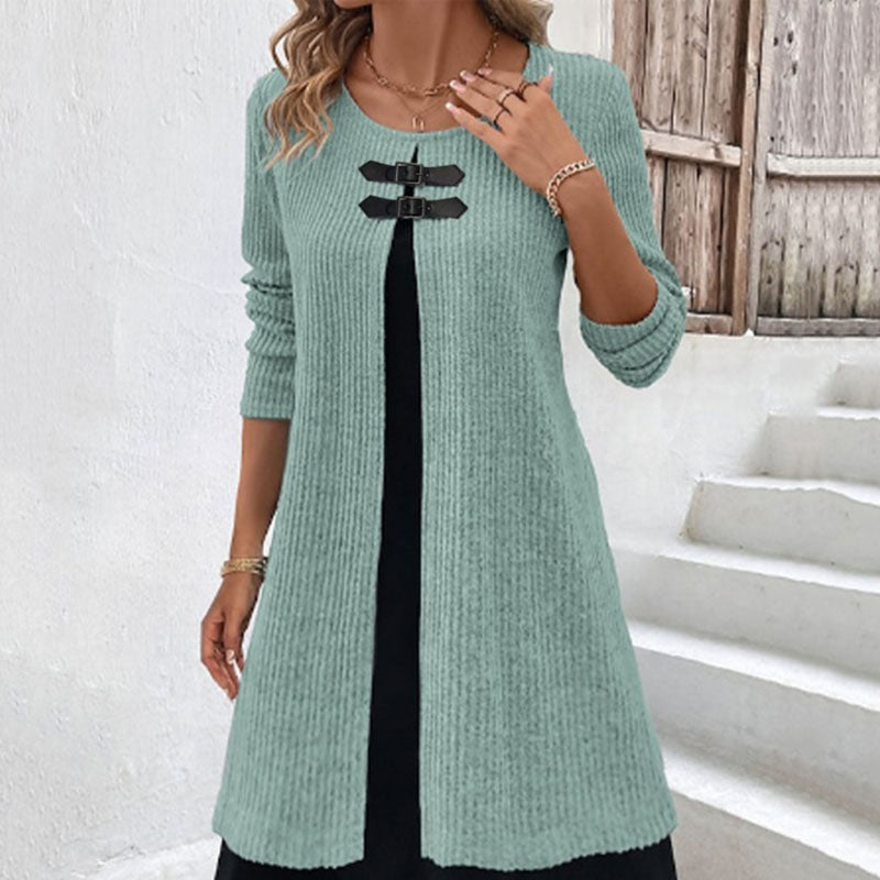 Two-piece Suit Button Slim Fit Dress Sweater for Womens