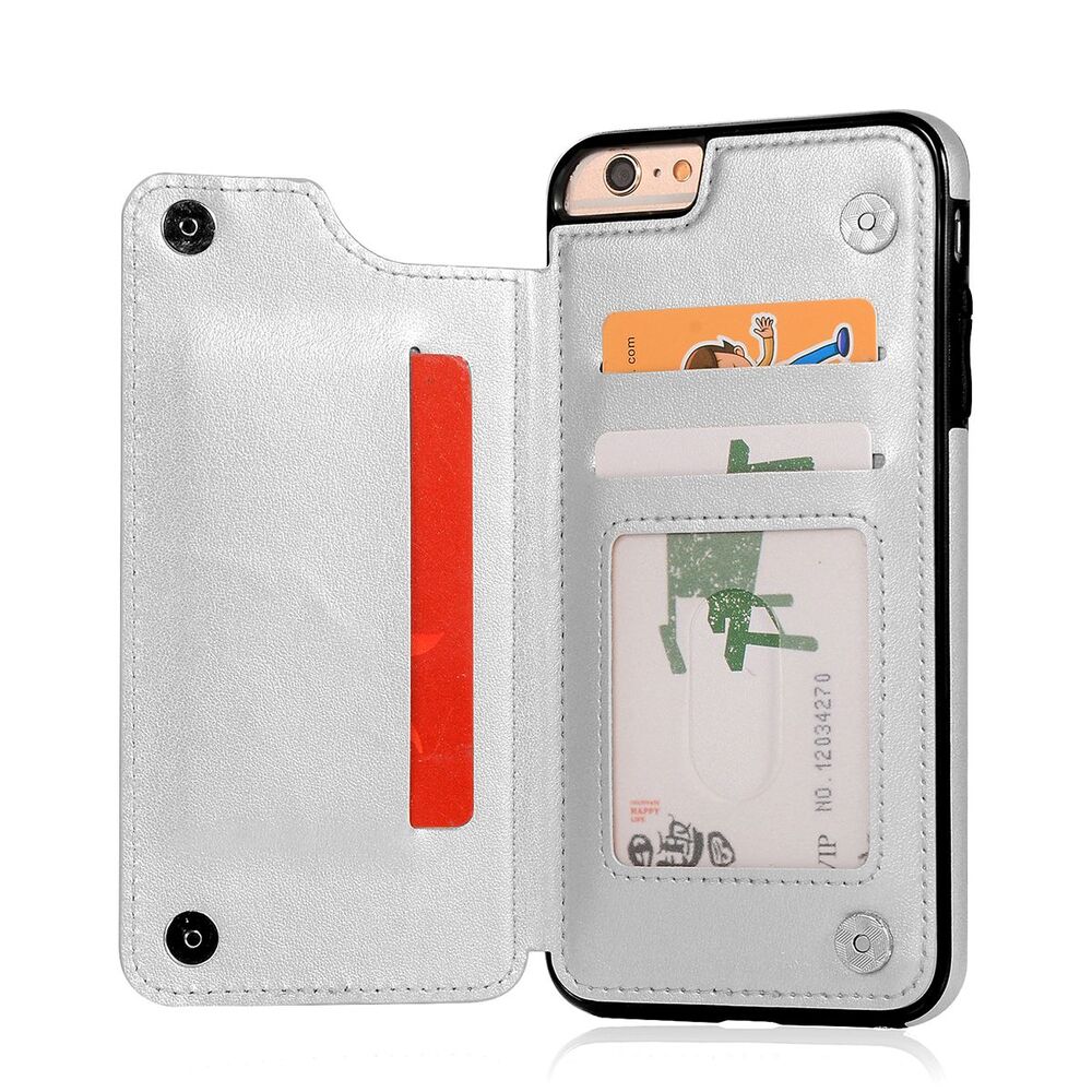 Dual Buckle Card Holder Leather Phone Case