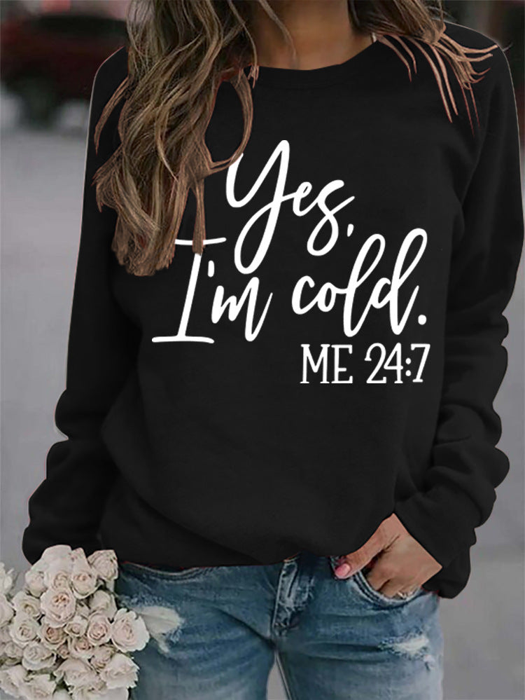 Loose Casual Letters Round Neck Print Women's Sweatshirt