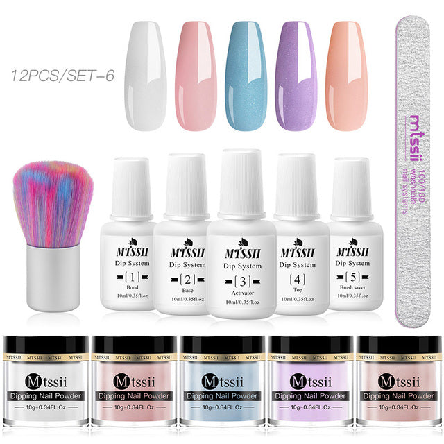 Mtssii 10g Dipping Nail Powder Set Matte Nail Glitter Dippin