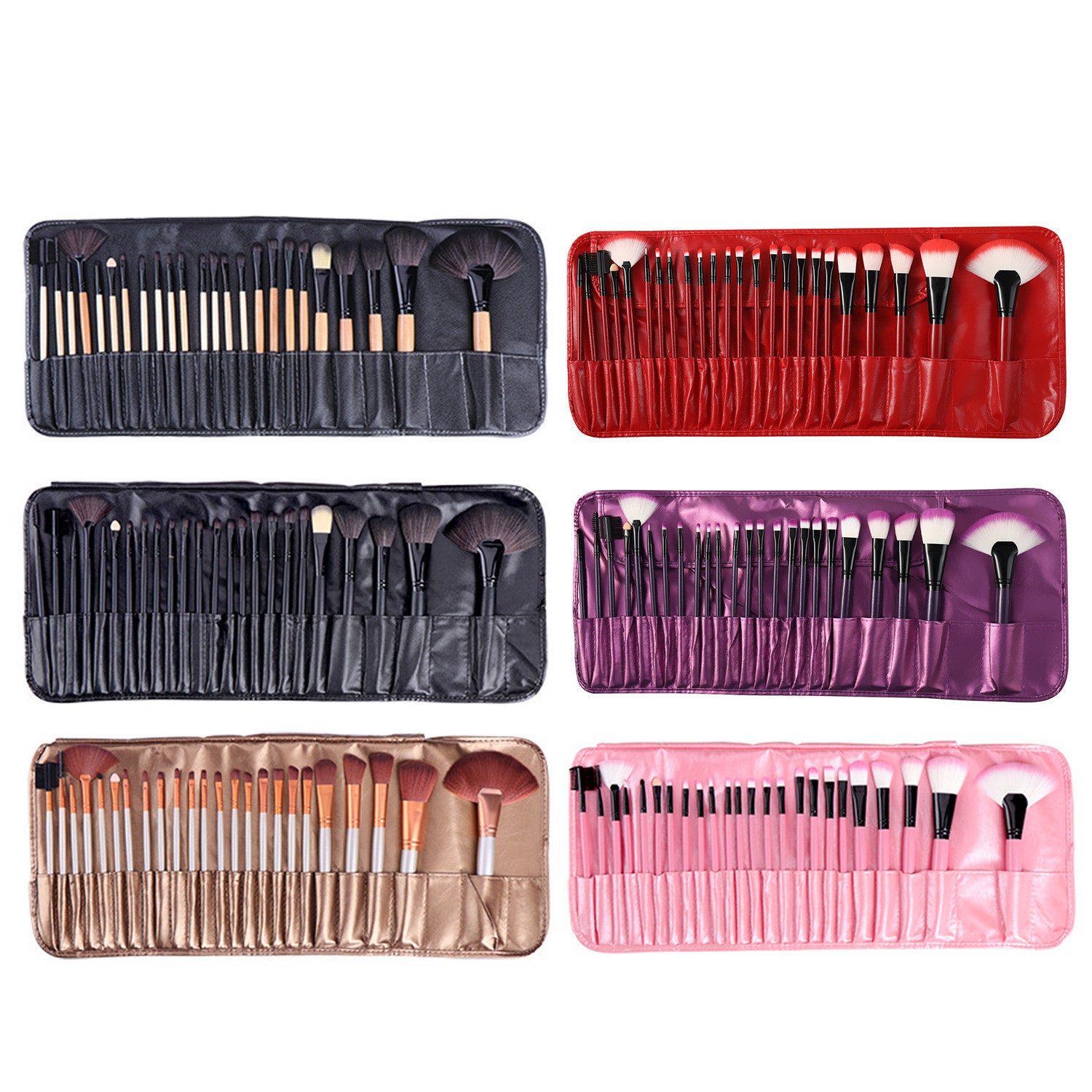 24 Makeup Brushes Set Portable Storage Bag