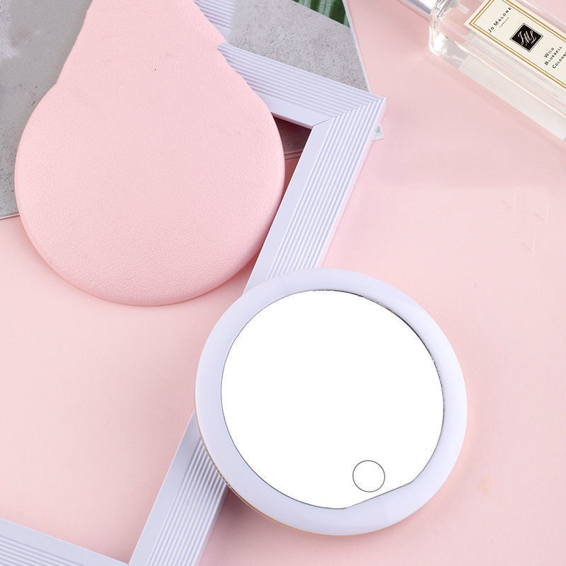 Make-up Mirror With Light To Carry Hand-held Vanity Mirror