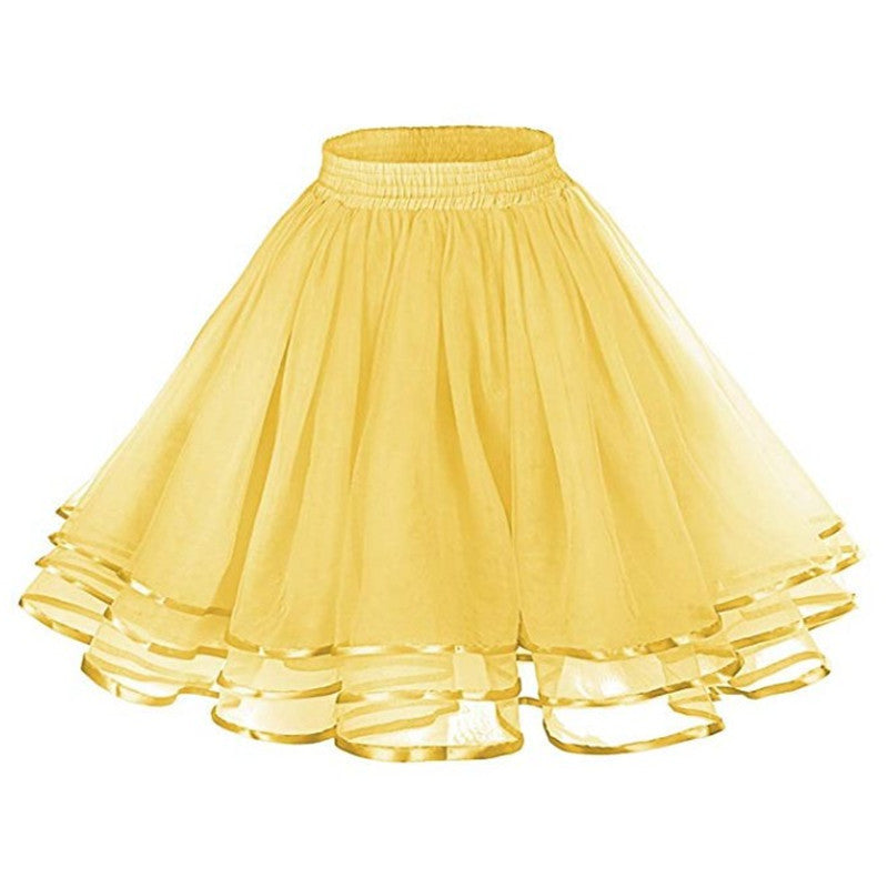 Crinoline Boneless Soft Veil Daily Soft Girl Skirt Three-layer Ribbon Grenadine Skirt