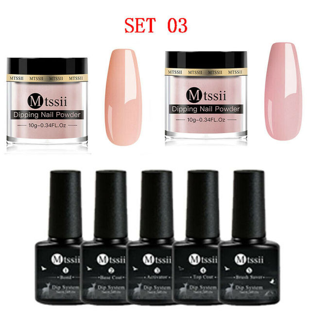 Mtssii 10g Dipping Nail Powder Set Matte Nail Glitter Dippin