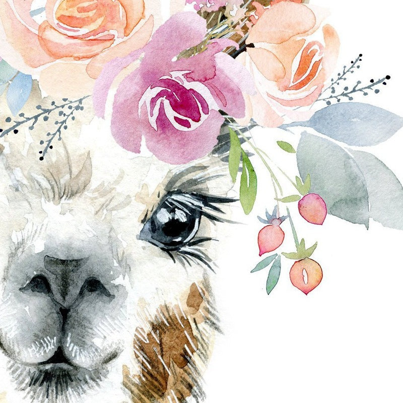 Modern Animal Alpaca Ins Print Poster Print Bedroom Decor