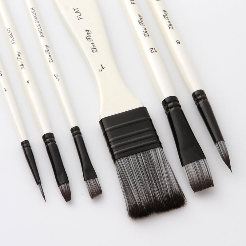 Set Of 10 Nylon Wool Watercolor Brushes