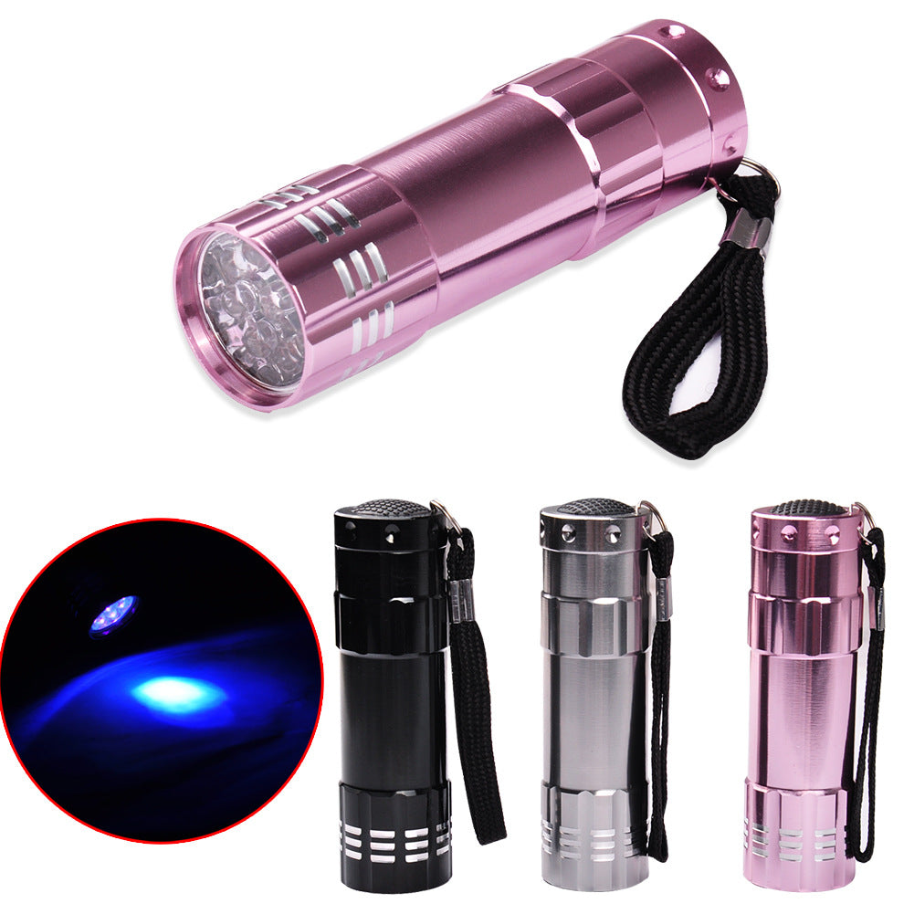 Nail Art Mini Flashlight 9LED Nail Polish Glue Phototherapy