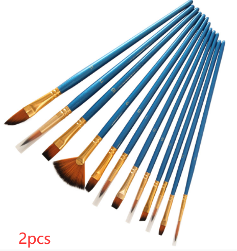 Set Of 12 Watercolor Acrylic Paint Brushes, Art Painting Pens, Nylon Brushes