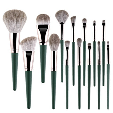 14 Green Cloud Makeup Brushes Suit Super Soft