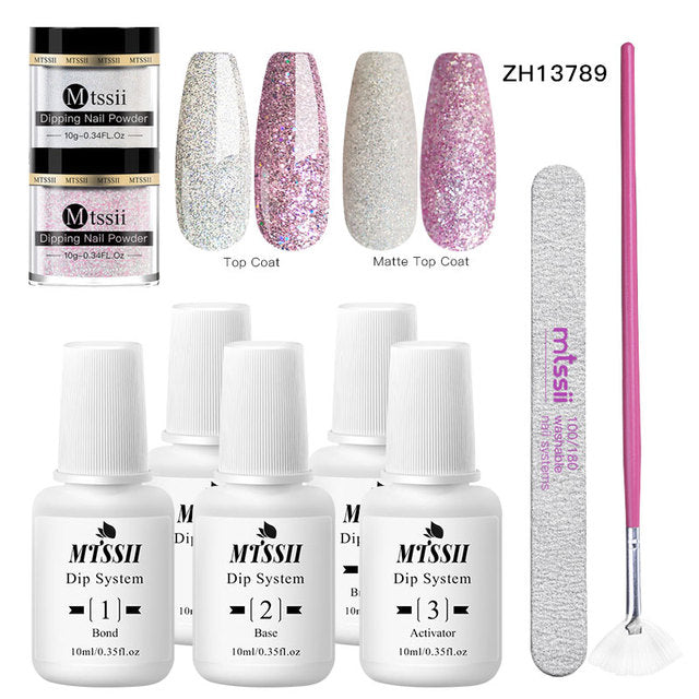 Mtssii 10g Dipping Nail Powder Set Matte Nail Glitter Dippin