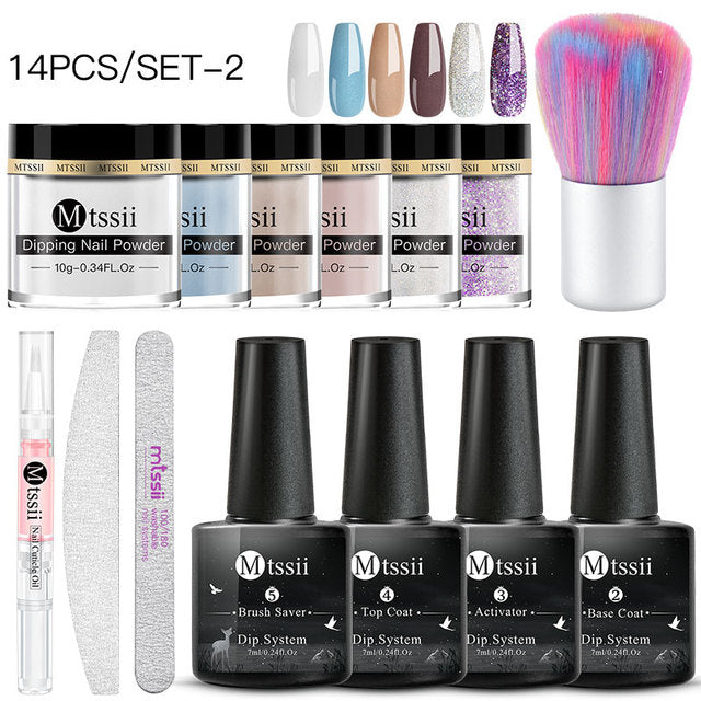 Mtssii 10g Dipping Nail Powder Set Matte Nail Glitter Dippin