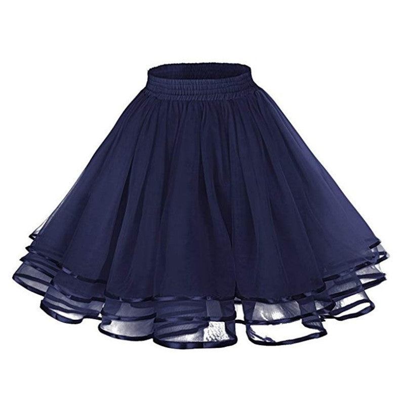 Crinoline Boneless Soft Veil Daily Soft Girl Skirt Three-layer Ribbon Grenadine Skirt