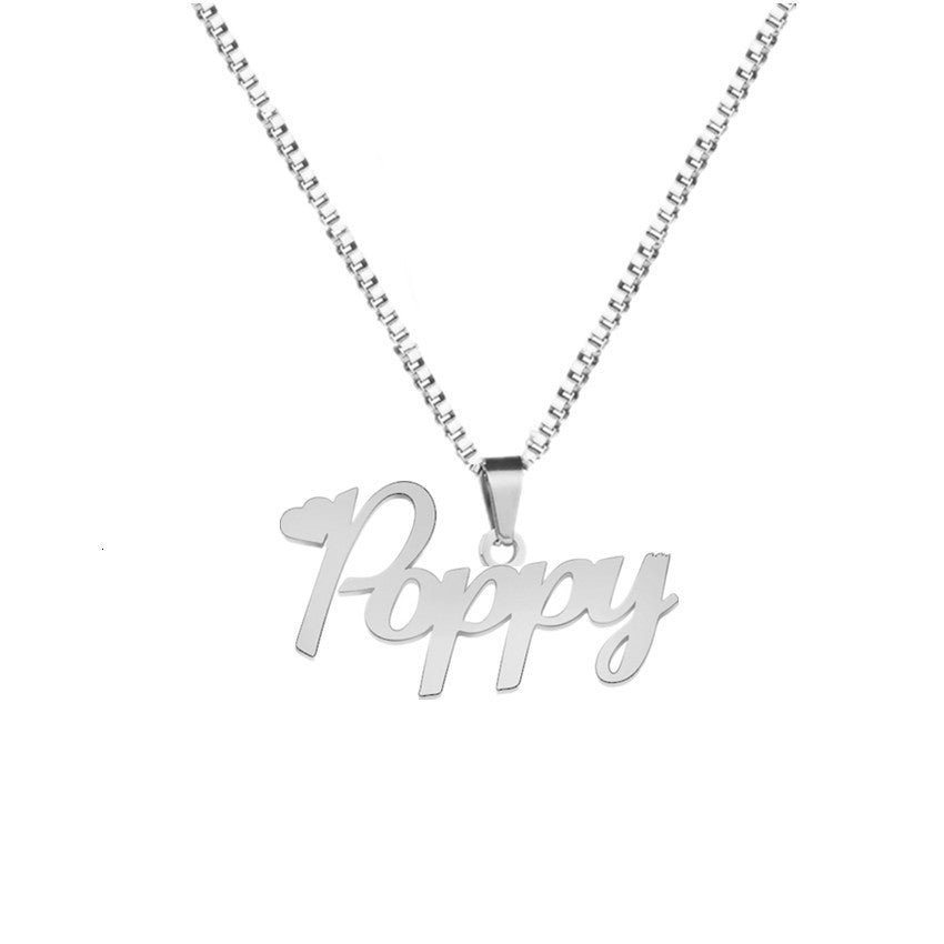 Custom Name Custom Stainless Steel Necklace 18K Gilded Letters