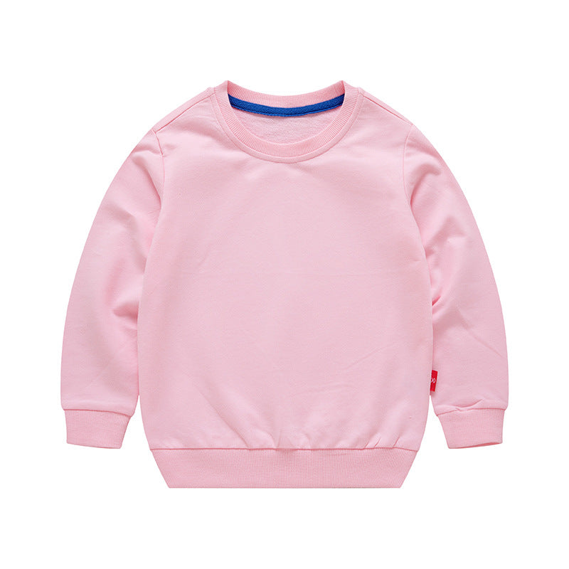 Boys Korean Round Neck Solid Color Loose Long Sleeve Pullover