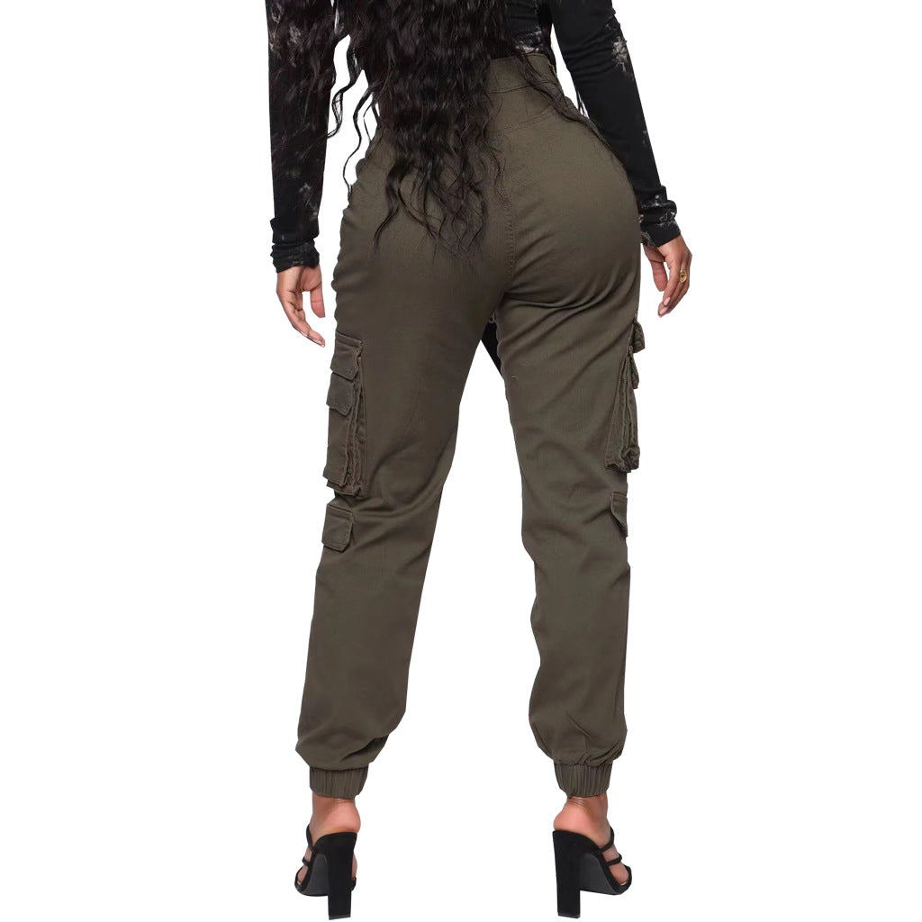 Slim Fit Camouflage Stretch Overalls for Womens